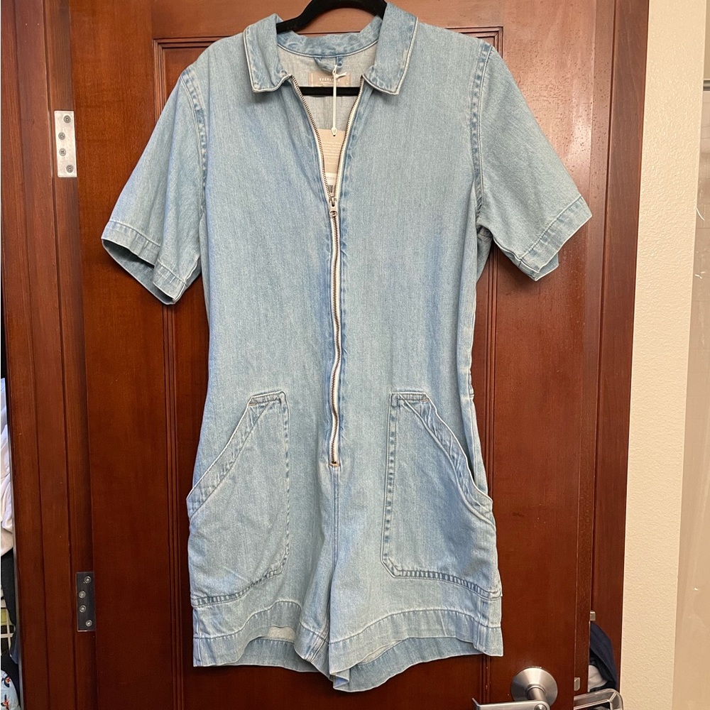 NWT Everlane The Denim Short Coverall size 14